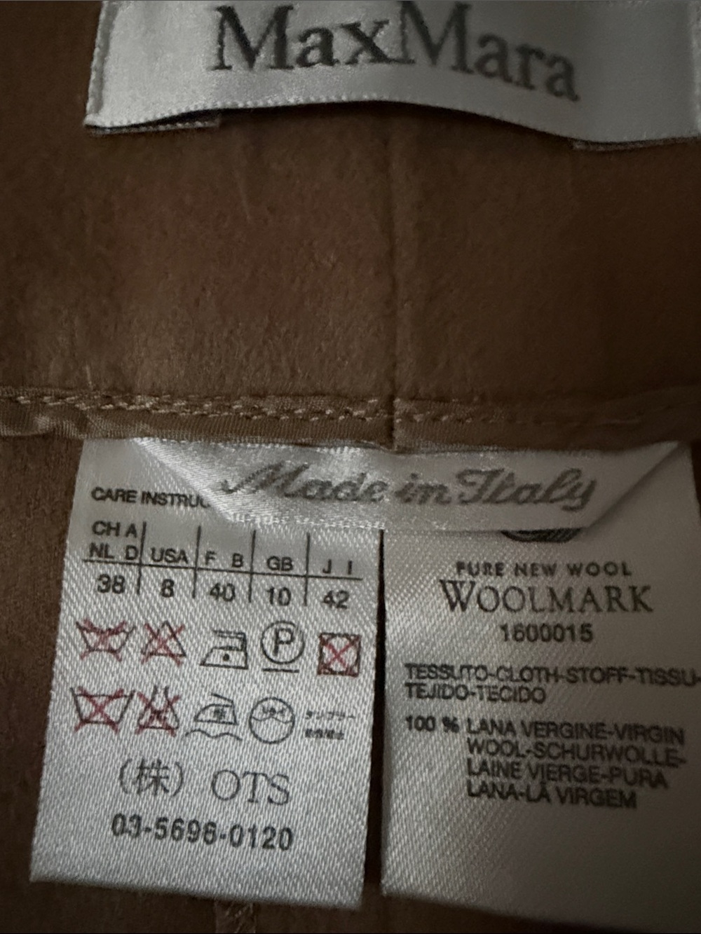 MaxMara Tan Wool pant- camel